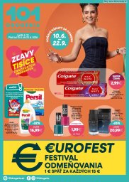 101 Drogerie leták  s platnosťou 10. 6. - 23. 6. 2026 Prichádza €urofest - festival odmeňovania